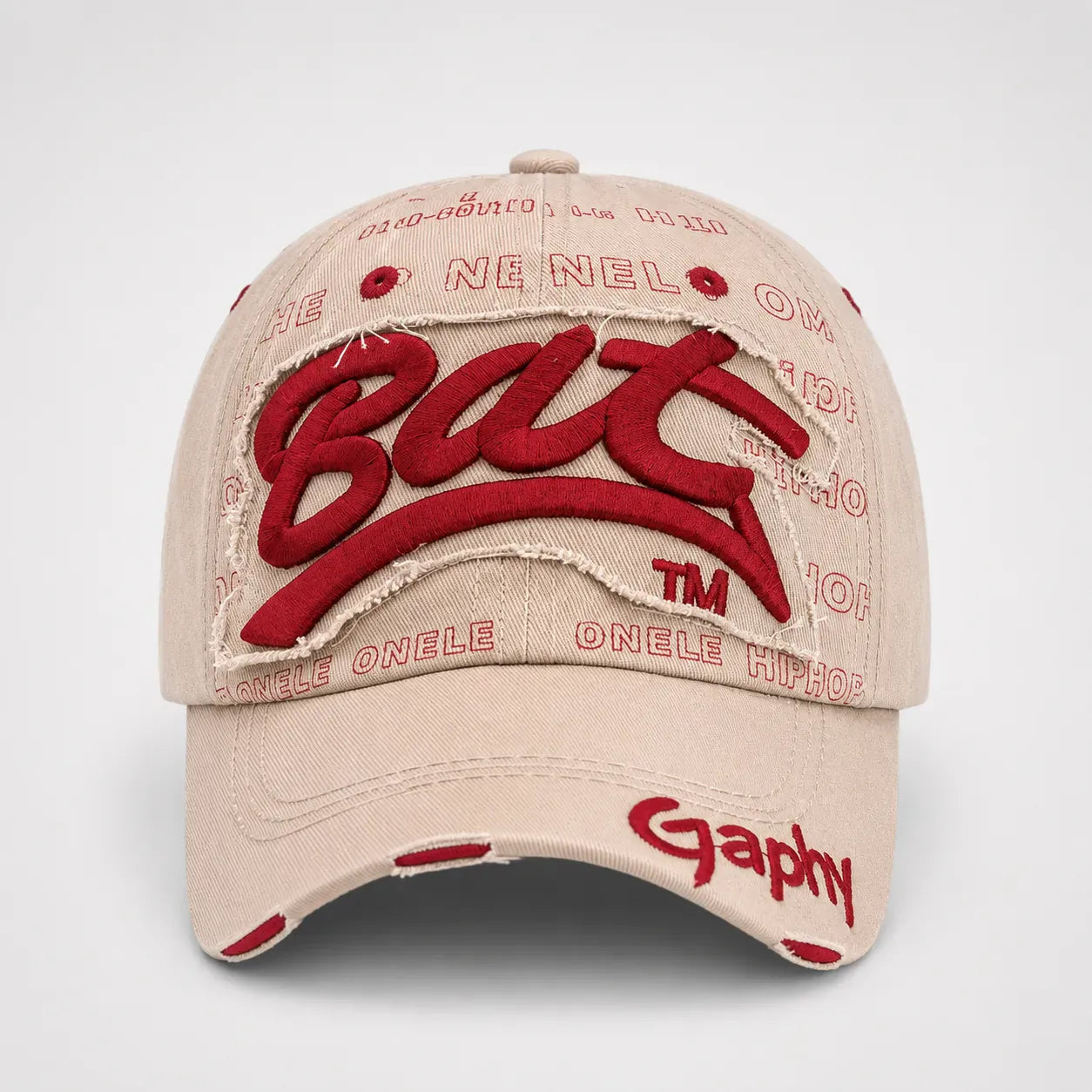 Casquette BAT Rouge et Beige | LeCap©