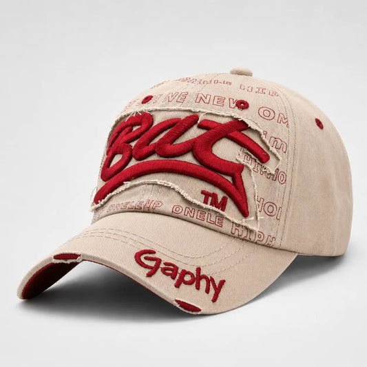 Casquette BAT Rouge et Beige | LeCap©