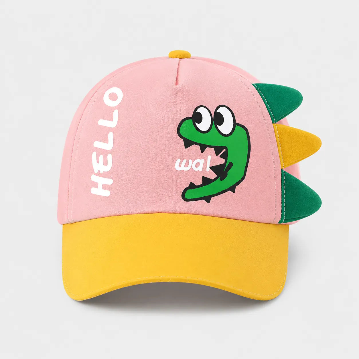 Casquette Bébé Dinosaure - Rose et Jaune | LeCap©