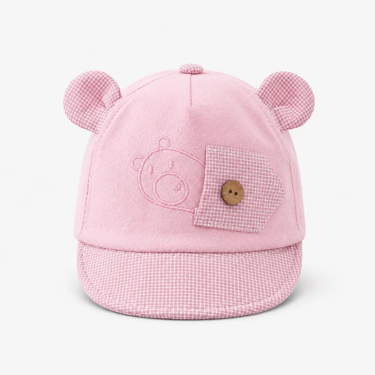 Casquette Bébé Rose - Ourson à Bouton | LeCap©
