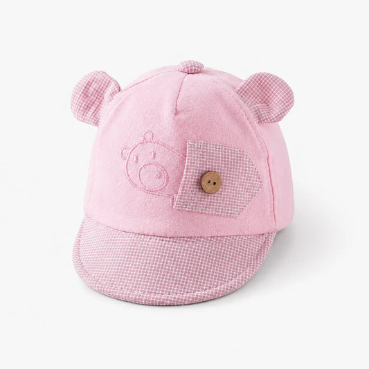 Casquette Bébé Rose - Ourson à Bouton | LeCap©