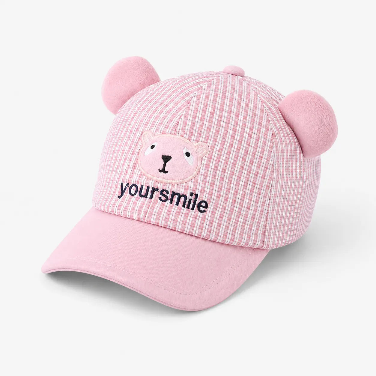 Casquette Bébé Rose - Ourson à Carreaux | LeCap©