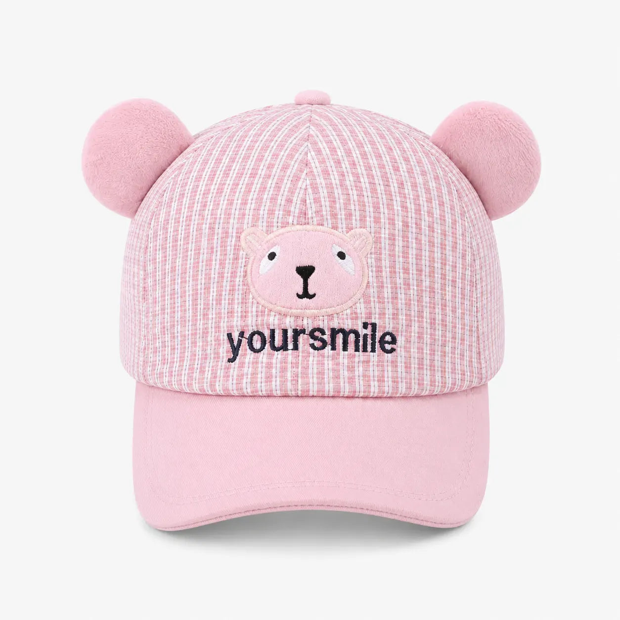 Casquette Bébé Rose - Ourson à Carreaux | LeCap©