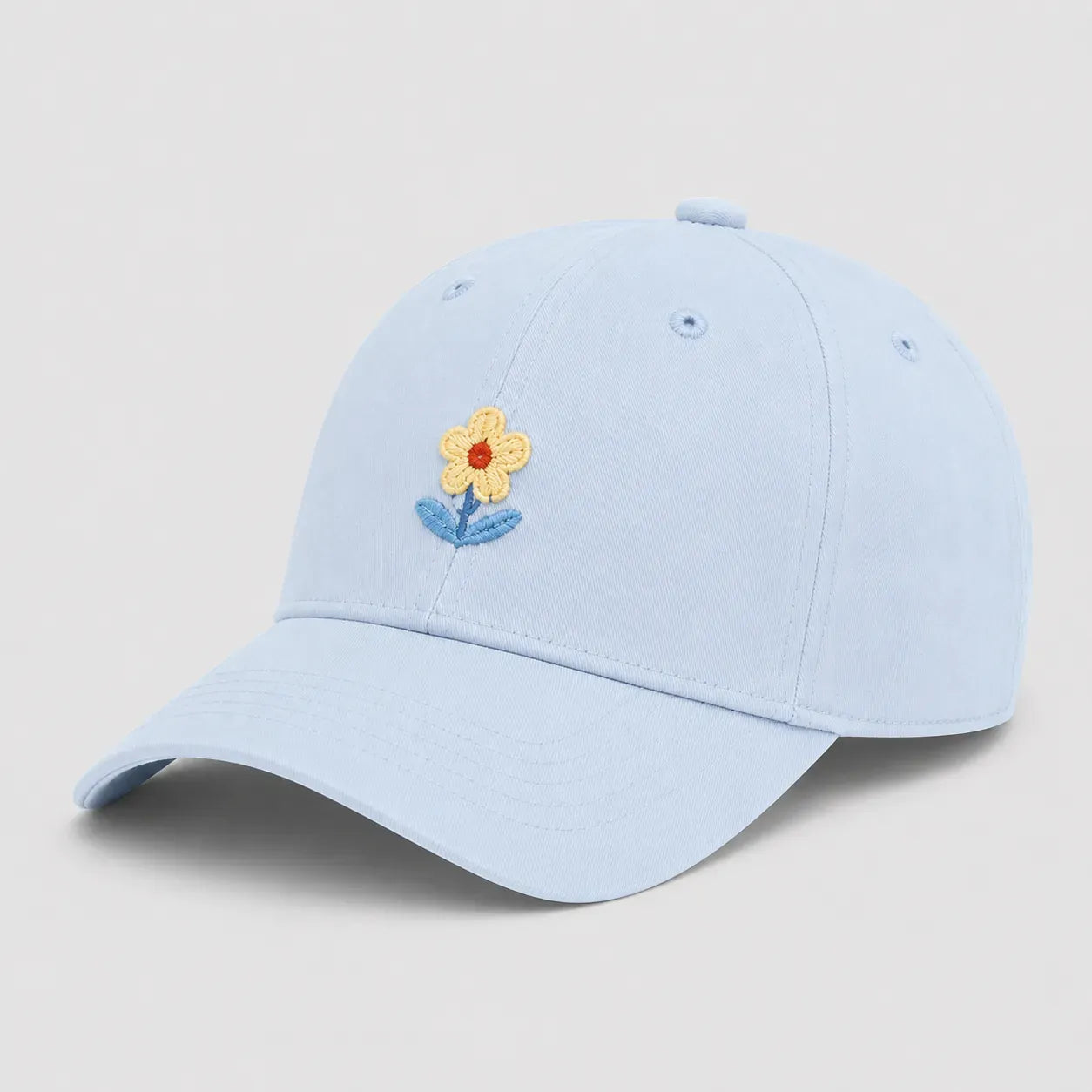 Casquette Bleue Fleur Brodée | LeCap©