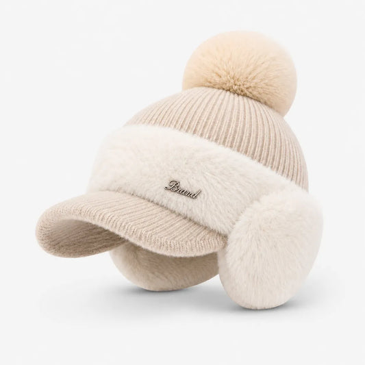 Casquette Cache-Oreilles Beige pour Femme | LeCap©