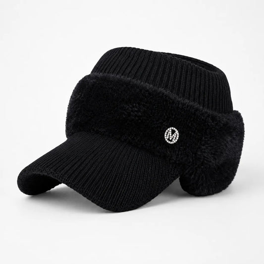 Casquette Cache-Oreilles Noire pour Femme | LeCap©