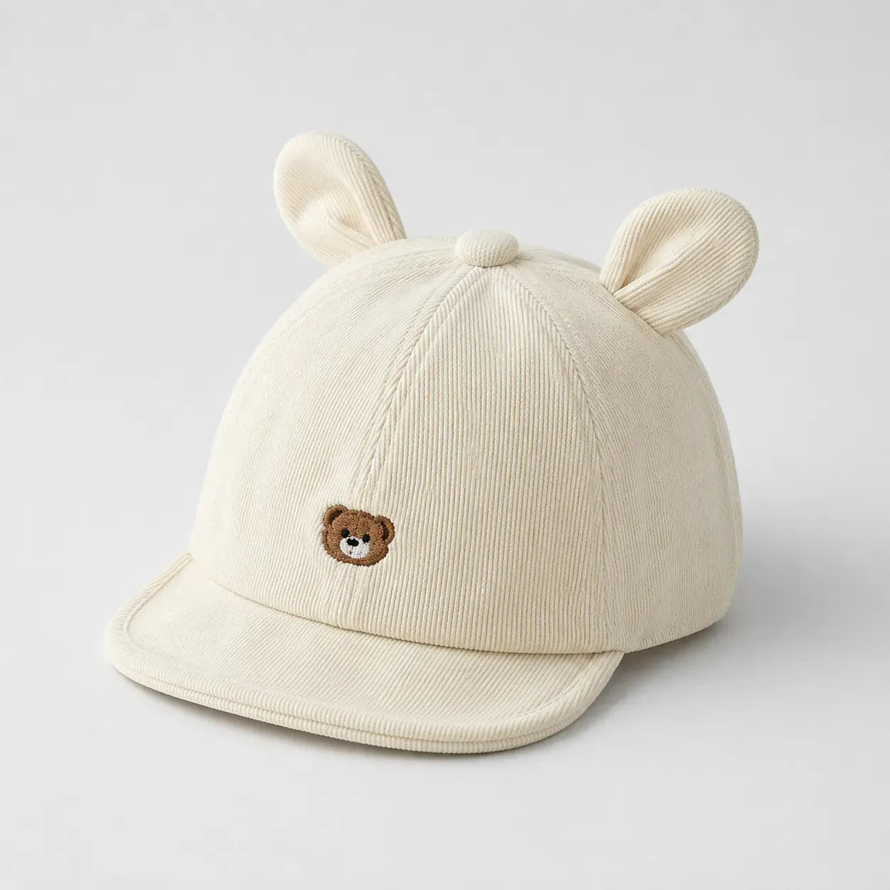 Casquette Enfant Blanche - Ourson avec Oreilles | LeCap©