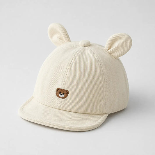 Casquette Enfant Blanche - Ourson avec Oreilles | LeCap©