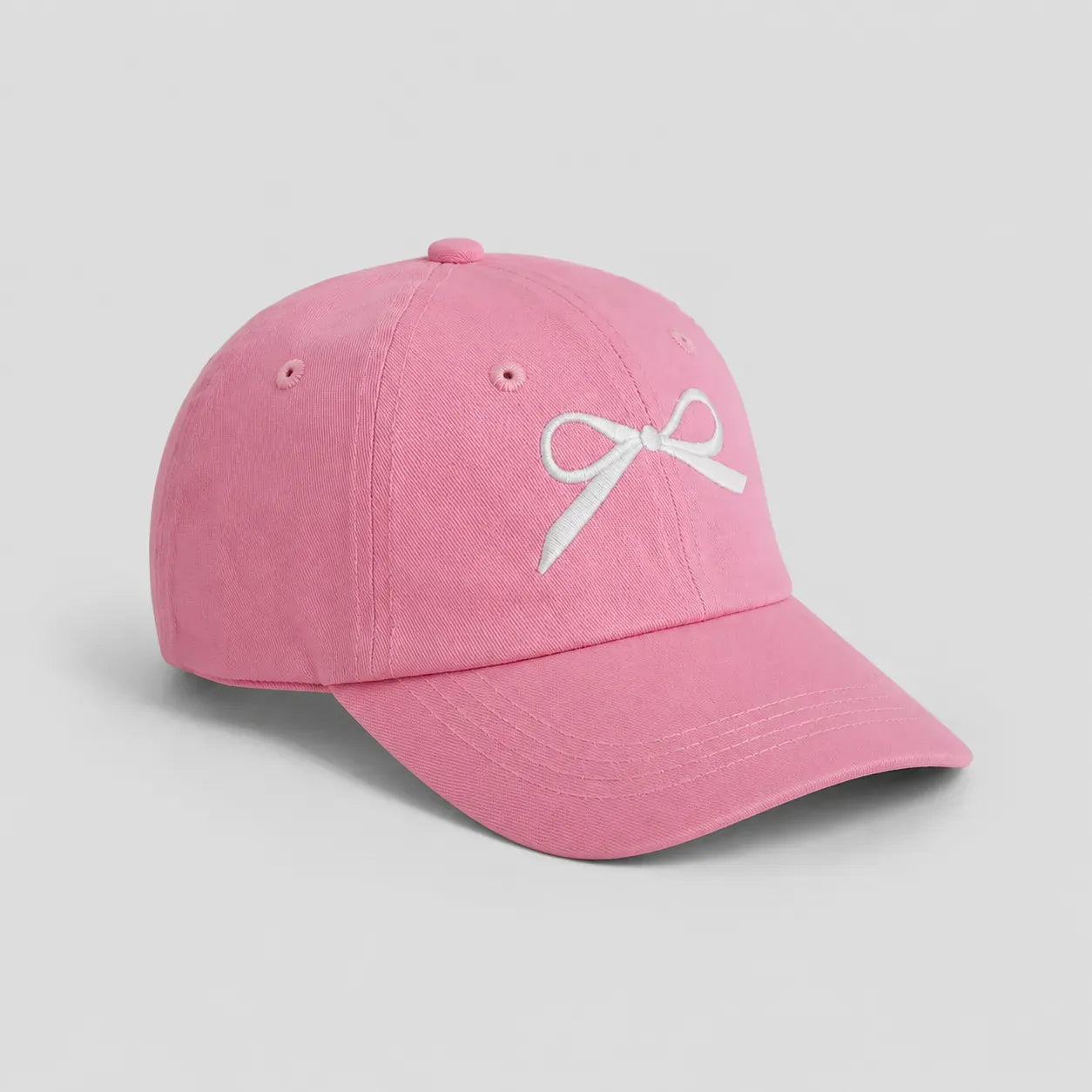 Casquette Enfant Rose - Nœud Brodé | LeCap©