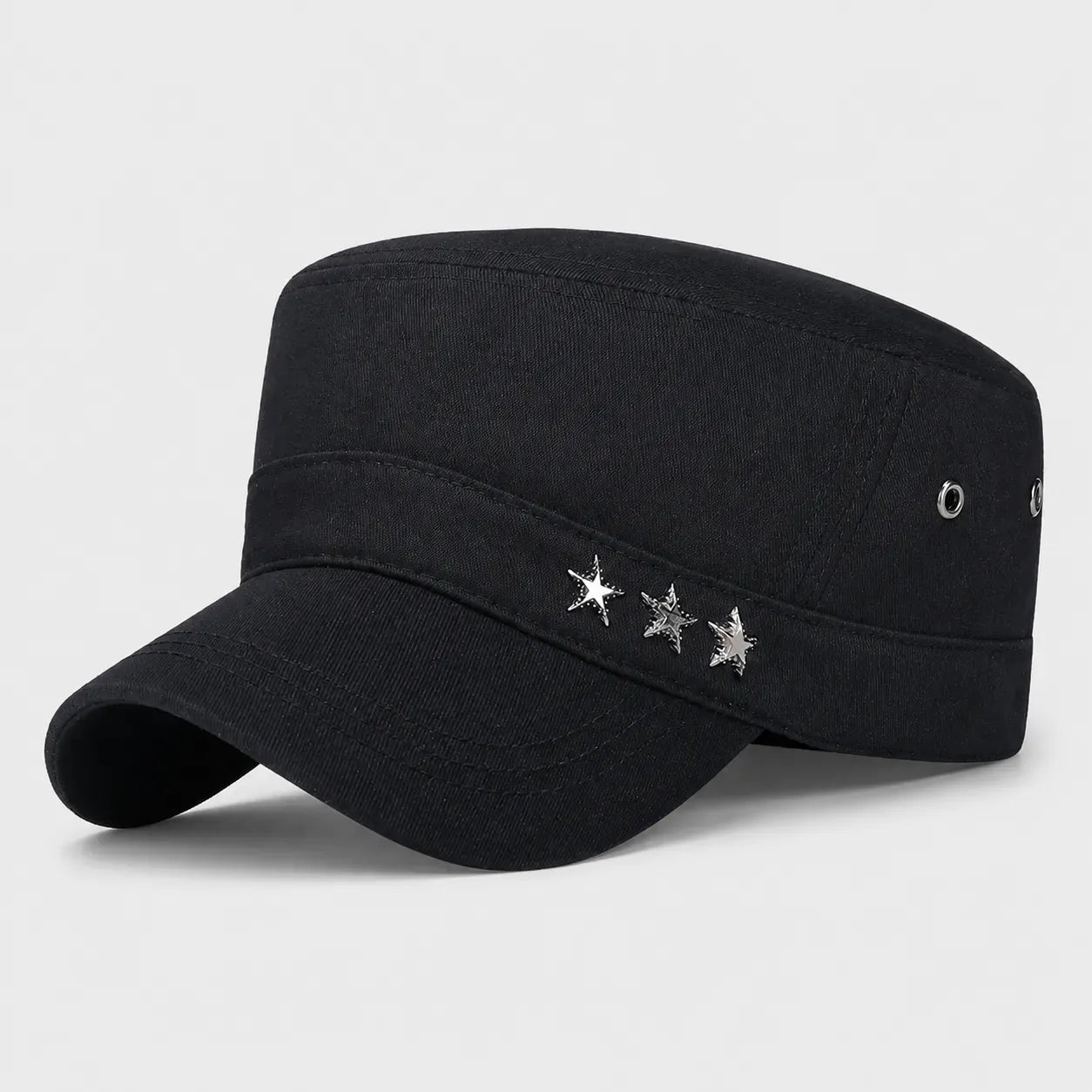 Casquette Militaire Noire - 3 Étoiles | LeCap©