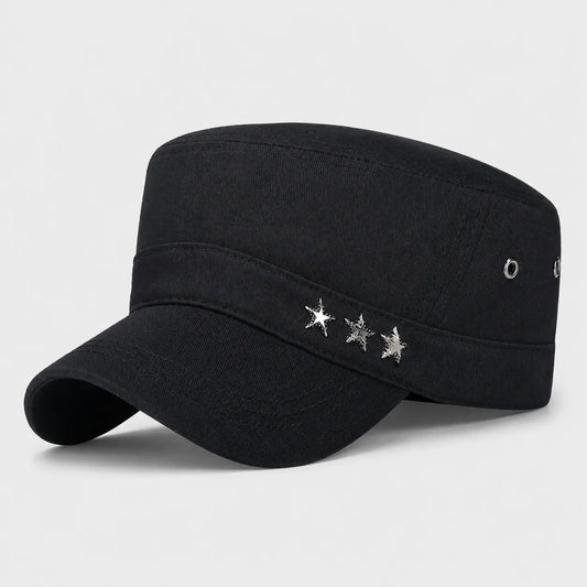 Casquette Militaire Noire - 3 Étoiles | LeCap©