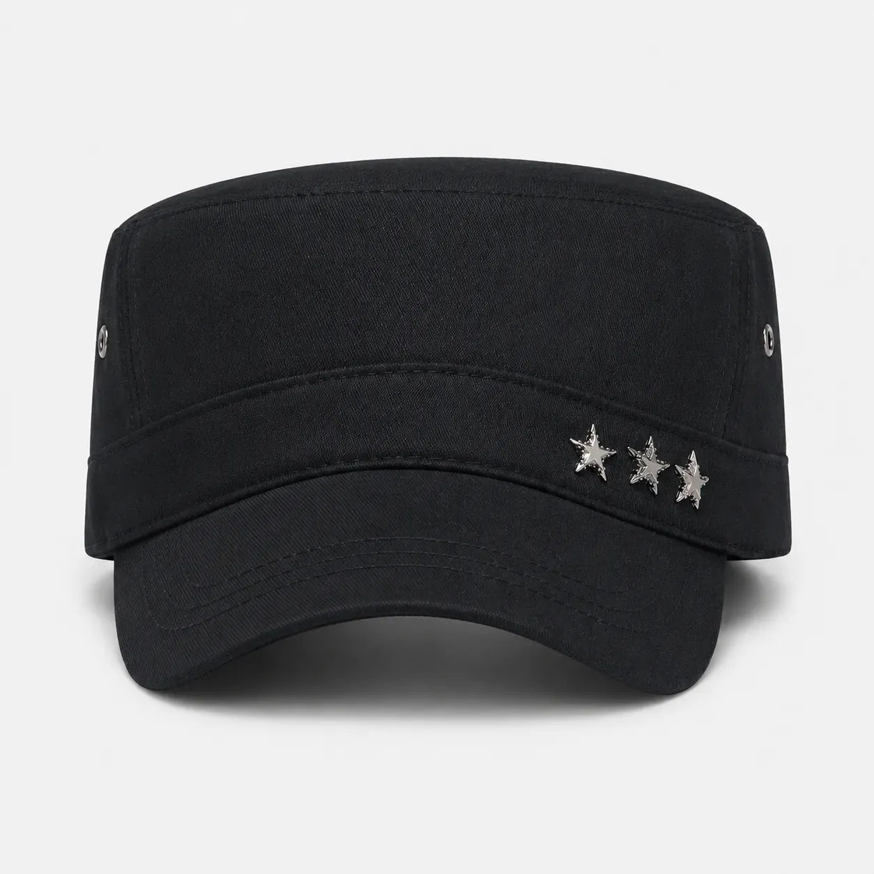 Casquette Militaire Noire - 3 Étoiles | LeCap©