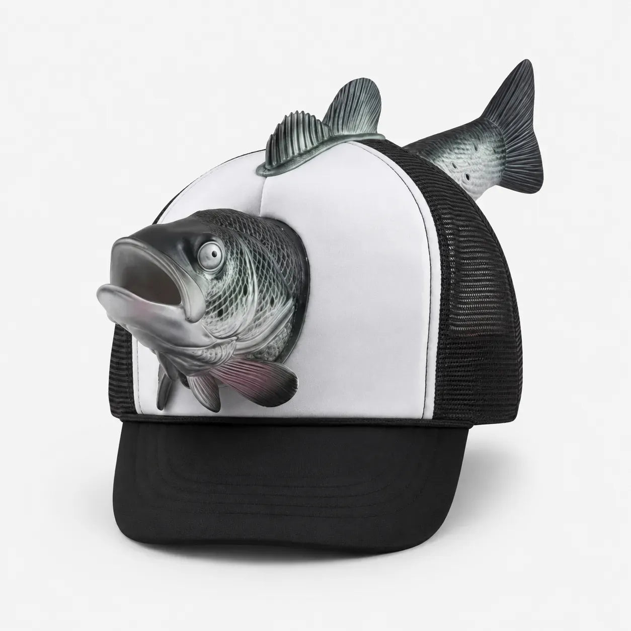 Casquette Pêche Noire - Poisson 3D | LeCap©