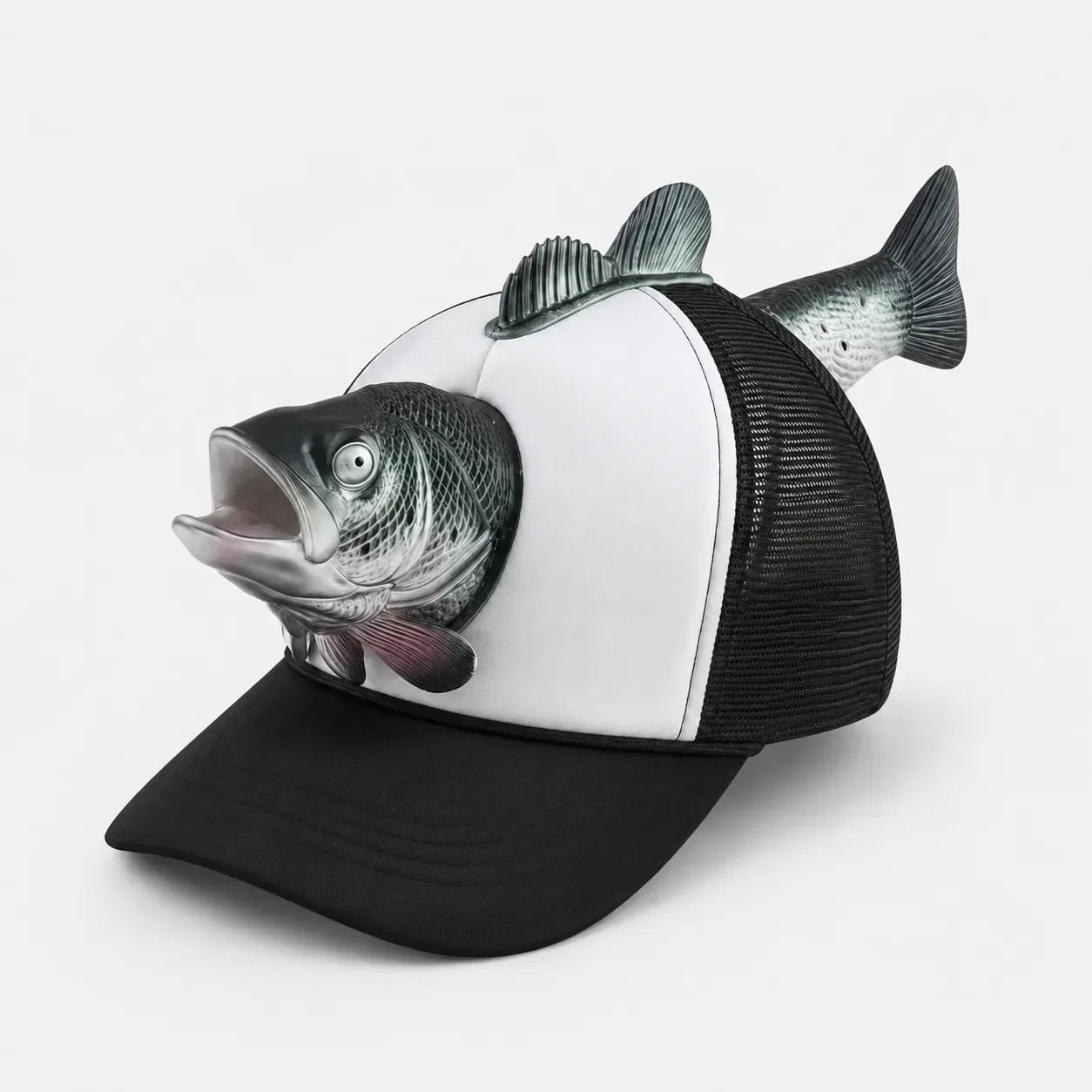 Casquette Pêche Noire - Poisson 3D | LeCap©