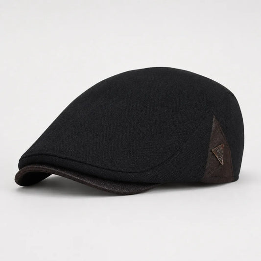 Casquette Plate Noire Hiver | LeCap©