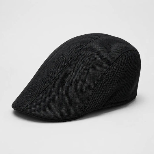 Casquette Plate Noire Texturée | LeCap©