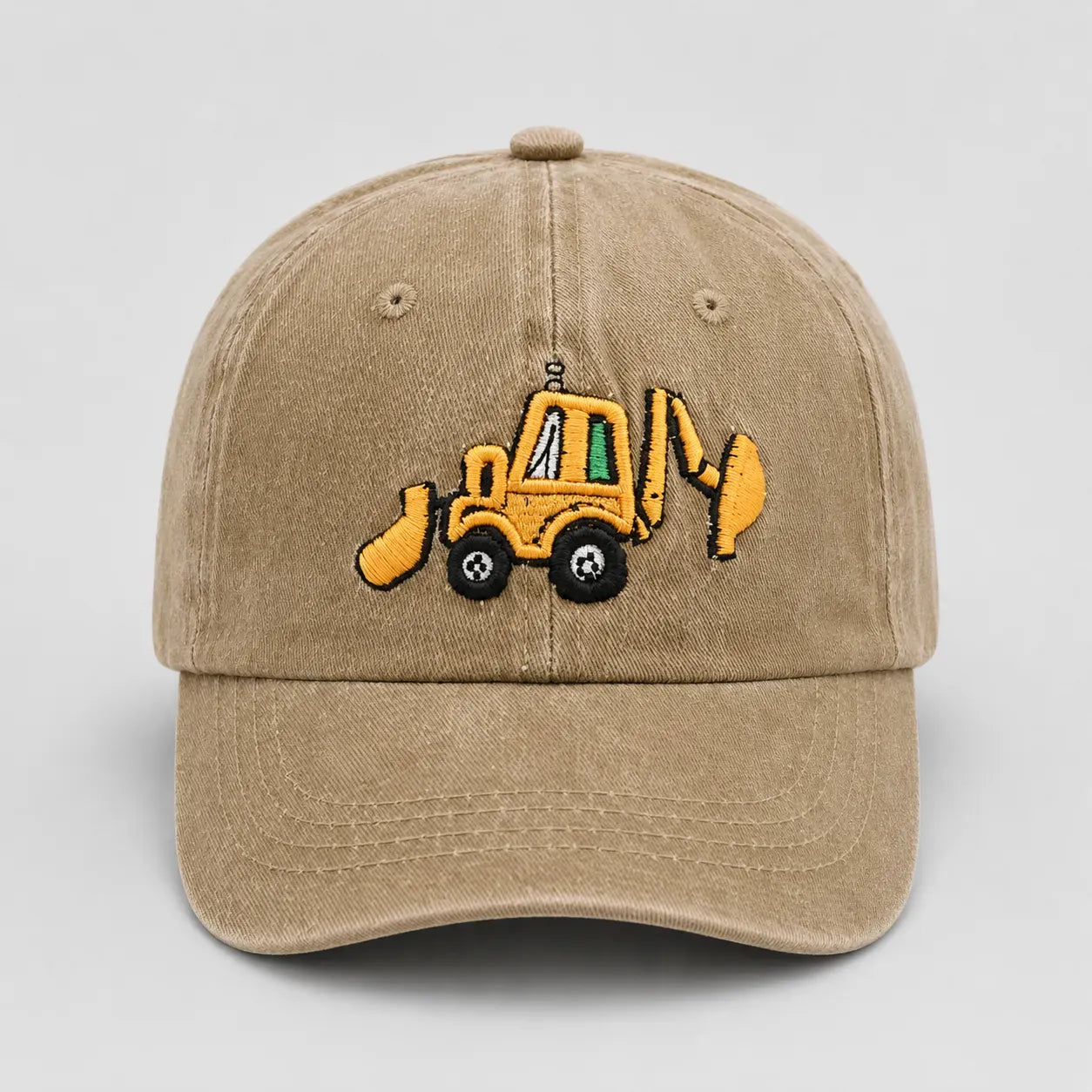 Casquette pour Garçon Khaki - Motif Pelleteuse | LeCap©