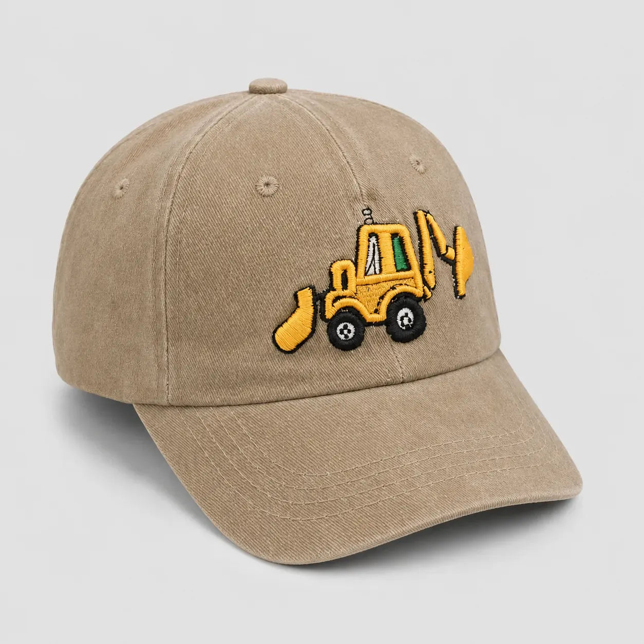 Casquette pour Garçon Khaki - Motif Pelleteuse | LeCap©