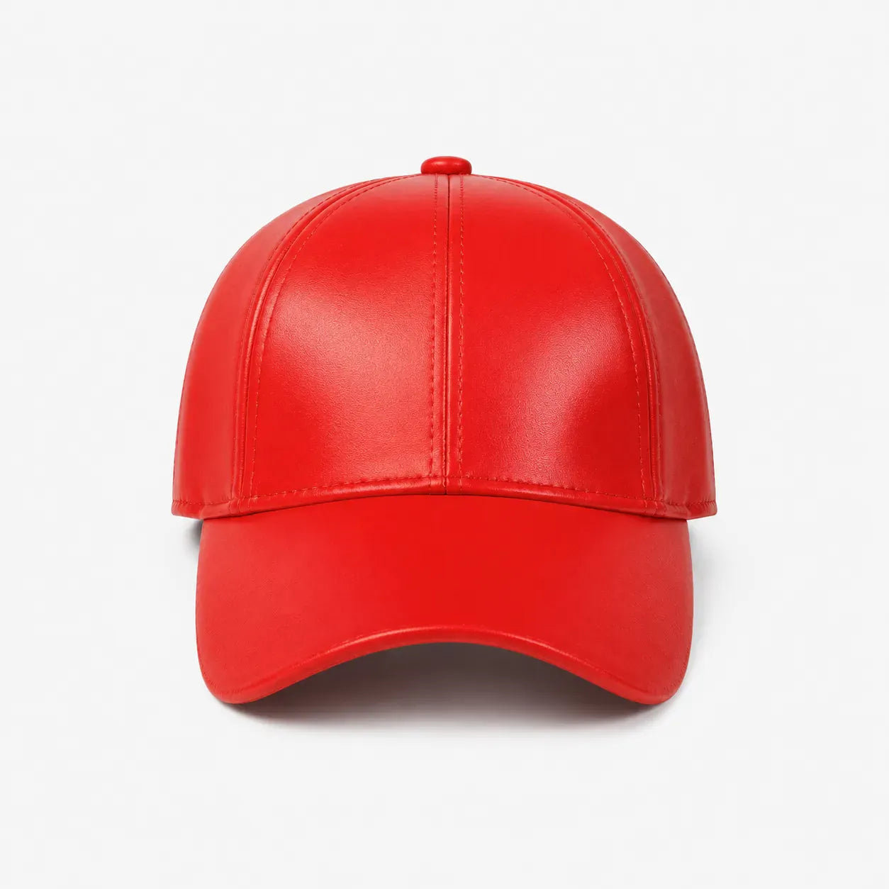 Casquette Rouge en Simili Cuir | LeCap©